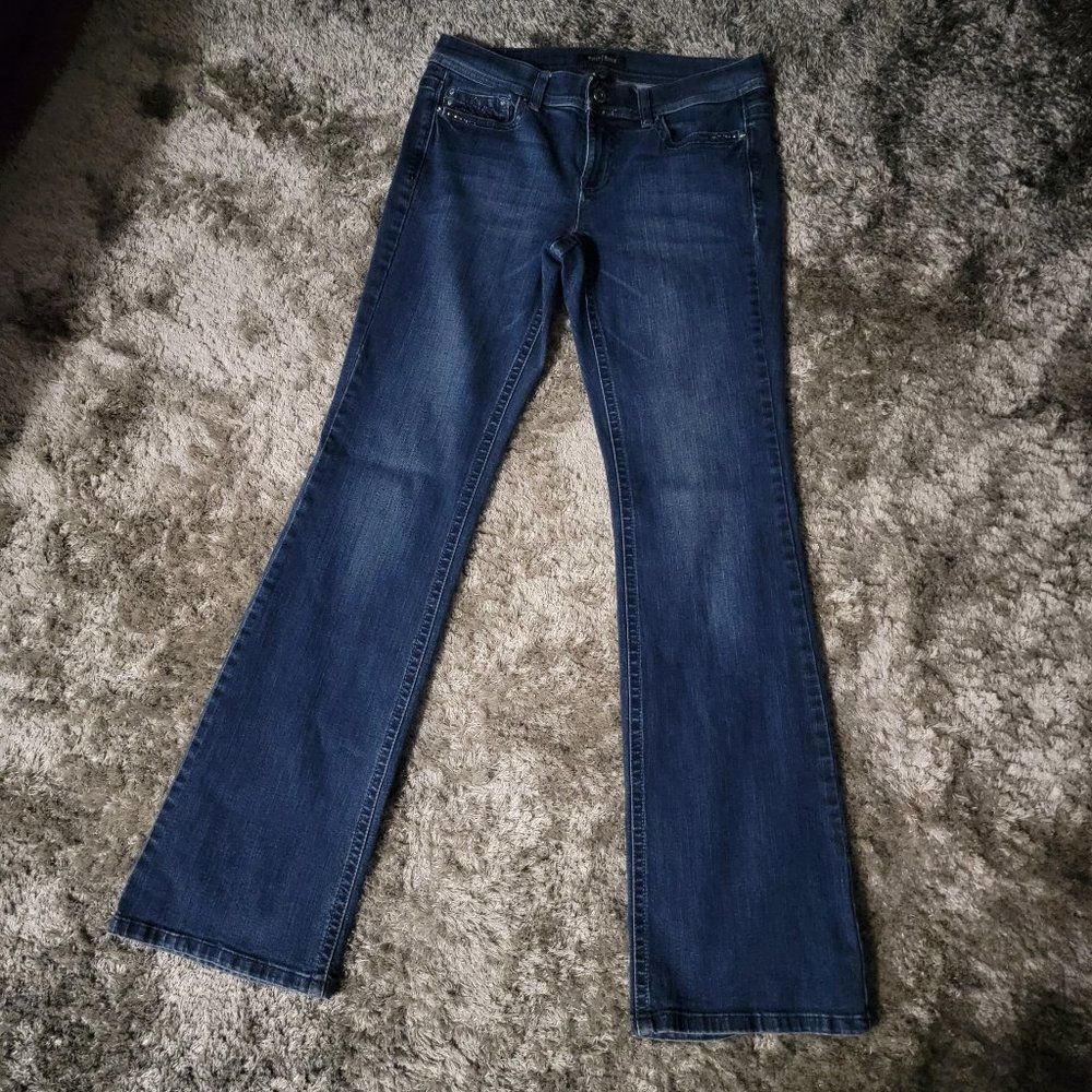 Women's White House Black Market Boot Cut Leg Blue Jeans Size 4